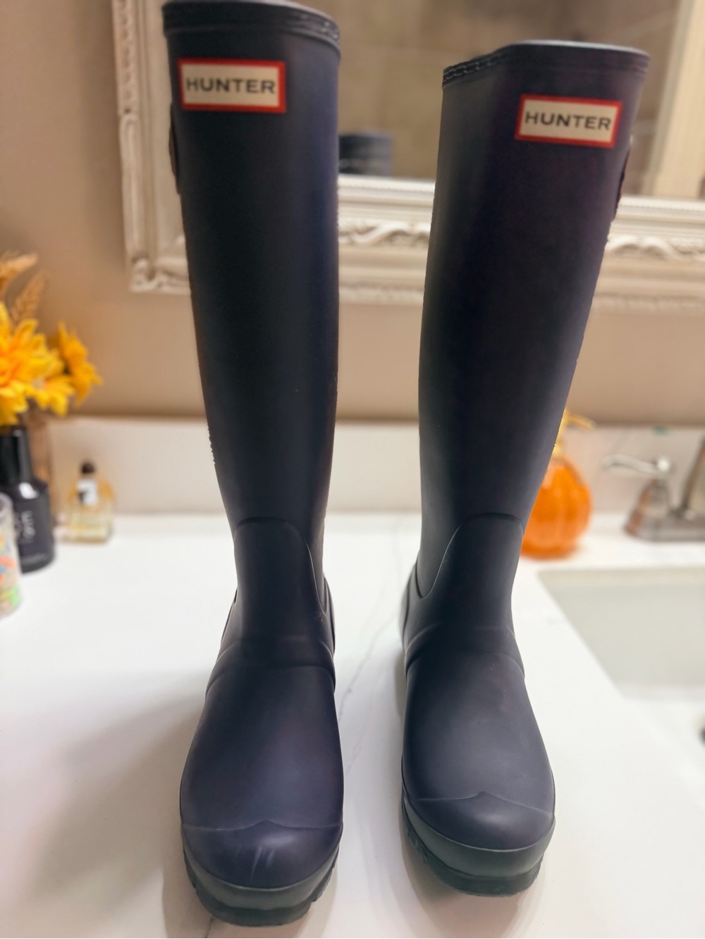 Hunter Women's Tall Black Gloss Rain Boots